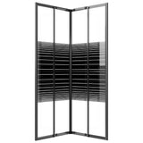 Box Doccia a Righe ESG 80x80x180 cm Nero