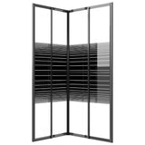 Box Doccia a Righe ESG 90x70x180 cm Nero