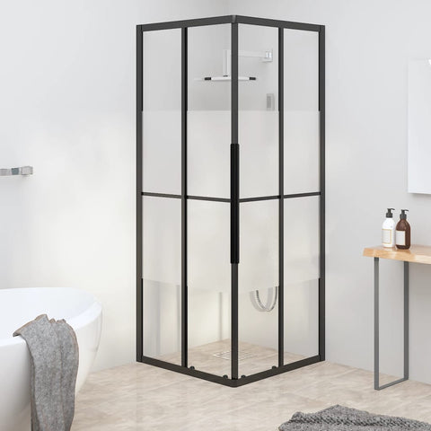 Cabina Doccia ESG Semi Smerigliato 80x70x180 cm Nera