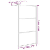 Parete Doccia Walk in 100x195cm Vetro Semi Smerigliato ESG Nero