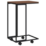 Tavolino con Ruote Nero 40x30x63,5cm in Legno Ingegnerizzato