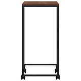Tavolino con Ruote Nero 40x30x63,5cm in Legno Ingegnerizzato