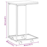 Tavolino con Ruote Nero 40x30x63,5cm in Legno Ingegnerizzato