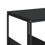 Tavolino con Ruote Nero 55x36x63,5 cm in Legno truciolato