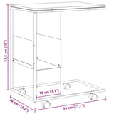Tavolino con Ruote Nero 55x36x63,5 cm in Legno truciolato