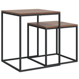 Set di Tavolini 2 pz in Legno truciolato e Metallo