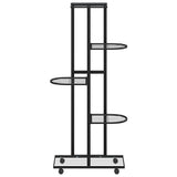Fioriera a 5 Piani con Ruote 44x23x100 cm Ferro Nero