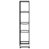 Fioriera a 5 Piani con Ruote 44x23x100 cm Ferro Nero