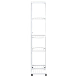 Fioriera a 5 Piani con Ruote 44x23x100 cm Ferro Bianco