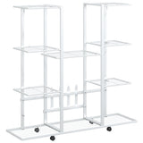 Portafiori con Ruote 94,5x24,5x91,5 cm Ferro Bianco