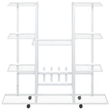 Portafiori con Ruote 94,5x24,5x91,5 cm Ferro Bianco