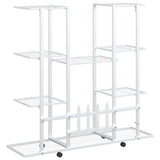 Portafiori con Ruote 94,5x24,5x91,5 cm Ferro Bianco