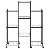 Portafiori con Ruote 83x25x103,5 cm Ferro Nero