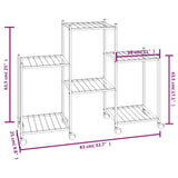 Portafiori con Ruote 83x25x63,5 cm Ferro Nero