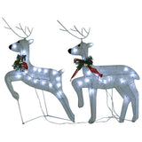 Renne e Slitta di Natale Decorazione Esterni 100 LED Bianco