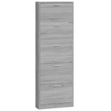 Scarpiera Grigio Sonoma 59x17x169 cm in Legno truciolato