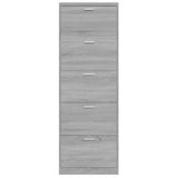 Scarpiera Grigio Sonoma 59x17x169 cm in Legno truciolato
