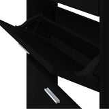 Scarpiera Nera 59x17x150 cm in Legno truciolato