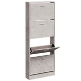 Scarpiera Grigio Cemento 59x17x150 cm in Legno truciolato