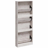 Scarpiera Grigio Cemento 59x17x150 cm in Legno truciolato