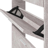Scarpiera Grigio Cemento 59x17x150 cm in Legno truciolato