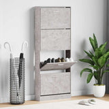 Scarpiera Grigio Cemento 59x17x150 cm in Legno truciolato