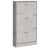 Scarpiera Grigio Cemento 59x17x108 cm in Legno truciolato
