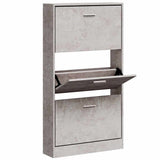 Scarpiera Grigio Cemento 59x17x108 cm in Legno truciolato