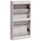 Scarpiera Grigio Cemento 59x17x108 cm in Legno truciolato