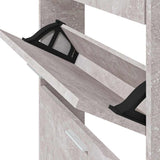 Scarpiera Grigio Cemento 59x17x108 cm in Legno truciolato