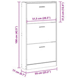 Scarpiera Grigio Cemento 59x17x108 cm in Legno truciolato