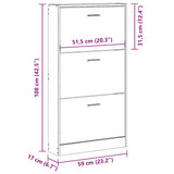 Scarpiera Rovere Fumo 59x17x108 cm in Legno truciolato