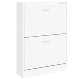 Scarpiera Bianca 59x17x81 cm in Legno Massello di Argilla