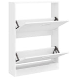 Scarpiera Bianca 59x17x81 cm in Legno Massello di Argilla