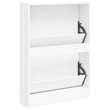 Scarpiera Bianca 59x17x81 cm in Legno Massello di Argilla