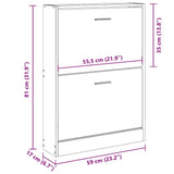 Scarpiera Bianca 59x17x81 cm in Legno Massello di Argilla