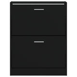 Scarpiera Nero 59x17x81 cm in Legno truciolato