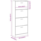 Scarpiera Bianca 63x24x147 cm in Legno truciolato