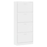 Scarpiera Bianco Lucido 63x24x147 cm in Legno truciolato