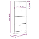 Scarpiera Bianco Lucido 63x24x147 cm in Legno truciolato