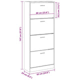 Scarpiera Grigio Sonoma 63x24x147 cm in Legno truciolato