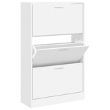 Scarpiera Bianca 63x24x103 cm in Legno truciolato
