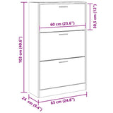 Scarpiera Bianca 63x24x103 cm in Legno truciolato