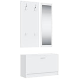 Set Scarpiere 3 in 1 Bianco in Legno truciolato