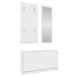Set Scarpiere 3 in 1 Bianco in Legno truciolato