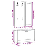Set Scarpiere 3 in 1 Bianco in Legno truciolato