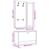 Set Scarpiere 3 in 1 Grigio cemento in Legno truciolato