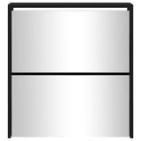 Scarpiera con Specchio a 2 Livelli Nera 63x17x67 cm
