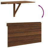 Tavolino Muro Pieghevole Rovere Marrone 100x60x56cm truciolato