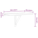 Tavolino Muro Pieghevole Rovere Marrone 100x60x56cm truciolato